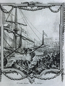 Adrien Gallery: Seventh Crusade (1248). Louis IX disembarking