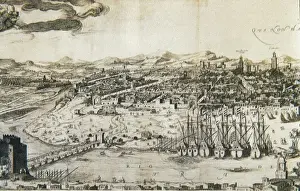 Sevilla Prints: Sevilla in 1617. Detail. Engraving. UNITED KINGDOM
