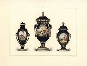 Three Sevres vases