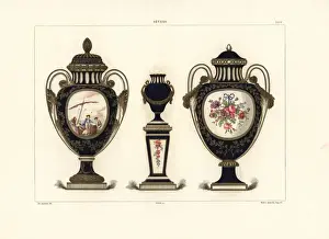 Three Sevres vases