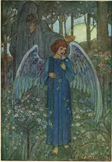 Grim Prints: The shadow passeth when the tree shall fall. Illustration by Florence Harrison to