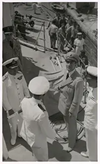 Shah Prints: Shah of Persia on board Royal Navy ship, WW2