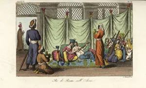 Andrea Gallery: The Shah of Persia relaxing in his harem or seraglio