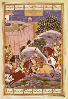 Shah Nameh Prints: Shahnameh. The Book of Kings. 16th c. Combat