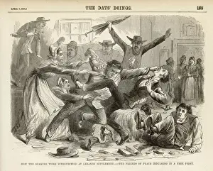 Sect Prints: Shakers of Kentucky, USA, having a disagreement