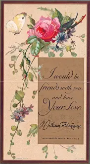 Shakespeare quotation on a greetings card