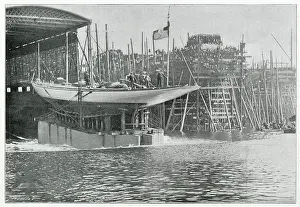 Americas Prints: Shamrock II launched from the yard of William Denny & Brother