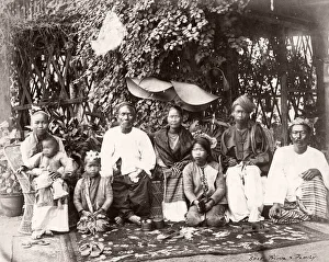Shan priest and family. Burma, Myanmar, c. 1890 s