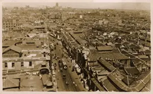 Rooftops Prints: Shanghai, China - Birds Eye View