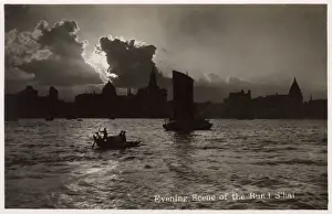 Zhongshan Prints: Shanghai, China - Evening Scene of the Bund - Huangpu River