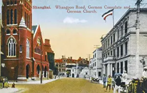 Huangpu Prints: Shanghai, China - Huangpu Road, German Consulate and Church