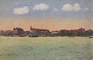 Zhongshan Prints: Shanghai, China - A view of the Bund from Huangpu River