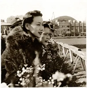 Racegoers Prints: Shanghai Races - Chinese girls spectating