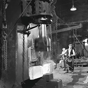 Worker Collection: Shaping metal with a steam hammer