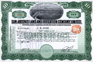 Share Prints: Share certificate, San Antonio Land and Irrigation Company