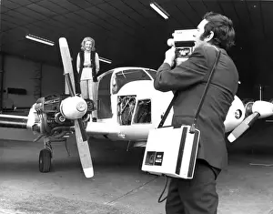 Recorder Prints: Sheila Scott on the wing of her Piper Aztec