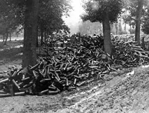 Somme Prints: Empty shell cases and boxes, Battle of Albert, France, WW1