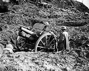 Advanced Gallery: Shell hole used for gun position, Western Front, WW1