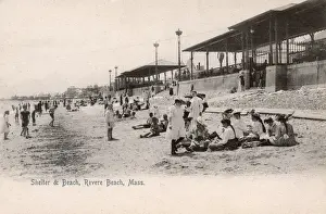 Revere Prints: Shelter and beach, Revere Beach, Massachusetts, USA