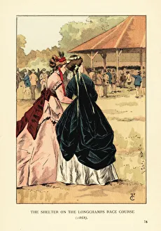Images Dated 16th July 2019: The shelter on the Longchamps Race Course, 1868