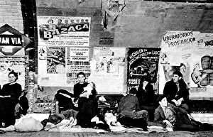 Sheltering Prints: Sheltering in the Madrid Underground; Spanish Civil War, 193