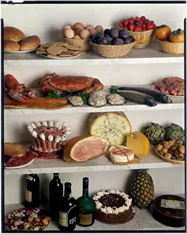 Larder Prints: Shelves of Food