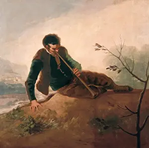 Cardboard Prints: Shepherd Blowing a Horn