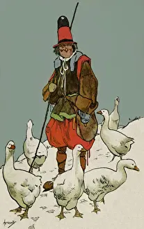 Shepherd & geese