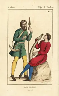 Mouthpiece Prints: Two shepherds, 9th century