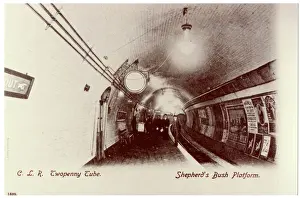 Tunnels Prints: Shepherds Bush Underground Station, platform scene