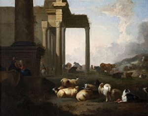 Images Dated 7th September 2010: Shepherds and Flocks among Classical Ruins