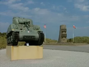 Leclerc Gallery: Sherman tank with General Leclerc Memorial Utah Beach