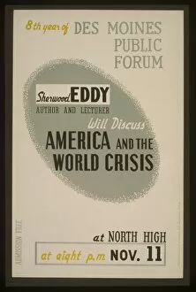 Sherwood Eddy, author and lecturer, will discuss America and