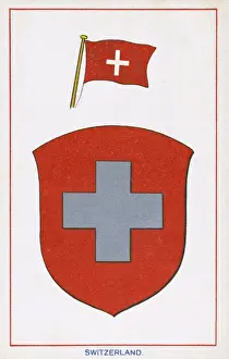The Shield and National flag of Switzerland