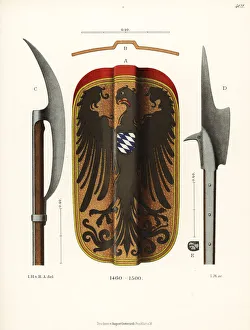 Images Dated 15th November 2019: Shield and weapons of the late 15th century