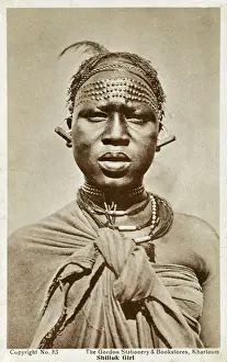 Bears Prints: Shilluk Girl bearing extensive traditional scarfication