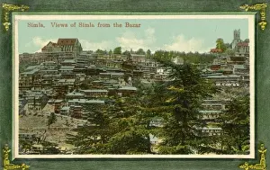 Hill Side Prints: Shimla, India - View from the Bazaar