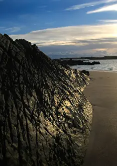 Galloway Prints: Shining black rocks at Knockbrex in Wigtown Bay, Scotland