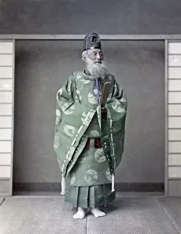 Shinto Prints: Shinto Priest, Japan, circa 1880s. Date: circa 1880s