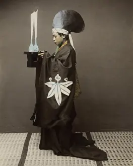 Shinto Prints: Shinto priest making offering, Japan
