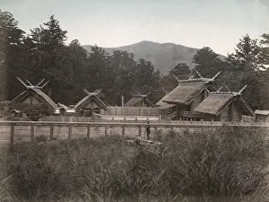 Shrines Prints: Shinto religious shrines at Ise, Mie province, Japan