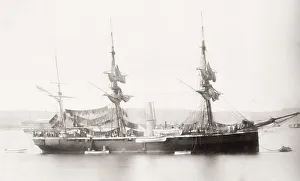 Ship at anchor, Plymouth, dated 1882