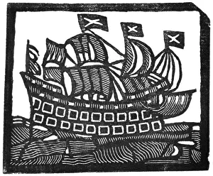 1700s Prints: Ship, c. 1690