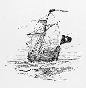 Roger Gallery: Ship Flying Jolly Roger
