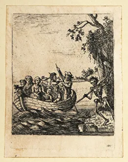 David Deuchar Prints: Ship of Fools with skeleton, 18th century