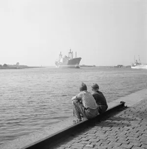 1950s Childhood Gallery: Ship in harbour