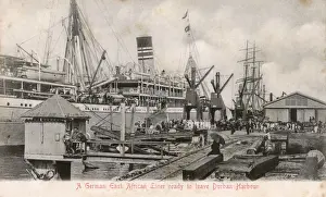 Masts Prints: Ship in harbour, Durban, Natal Province, South Africa