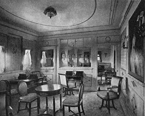 Ship interiors: the writing room of the Amerika, 1905