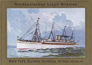 Lloyd Prints: Ship of the Norddeutscher Lloyd-Bremen Company