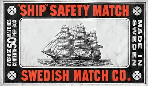 Ship Safety Matches - Matchbox top carton label
